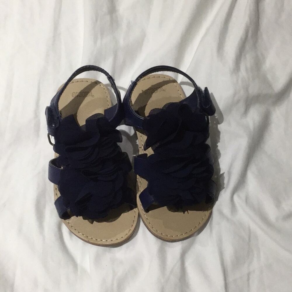 Gymboree blue chiffone floral sandal 9